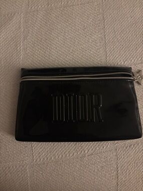 Dior Black Patent Embossed Logo Pouch